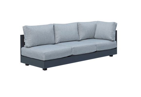 Ecklounge-Sofa Fosega | 2-teilig | Mattschwarz / Steingrau | Aluminium