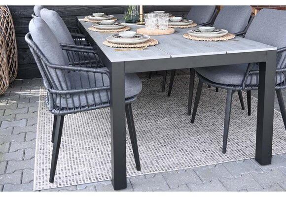 Dining-Gartenstuhl Isabel | Schwarz/Grau | Rope