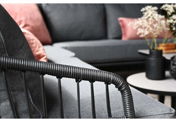 Ecklounge-Set | Isabel | Schwarz | Rope