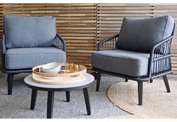 Lounge-Sessel Isabel | Schwarz | Rope