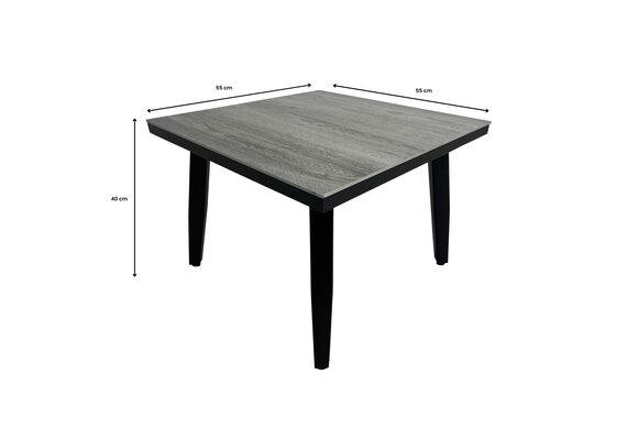 Beistelltisch Mykonos 55x55cm | Grau | Aluminium & Kunststoff | Normin