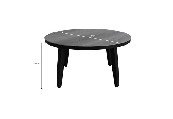 Beistelltisch Mykonos ø58cm | Grau | Aluminium & Kunststoff | Normin