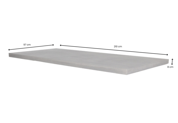 7-teiliges Gartenset | 6 Felline-Stühle | 210x100cm Rock Gartentisch | Betonoptik