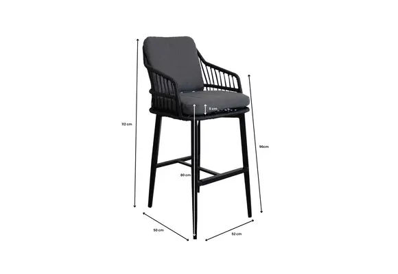 Barhocker Isabel | Rope | Schwarz