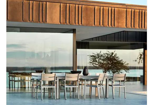 Stapelbarer Gartenstuhl | Delia | Khaki | Aluminium