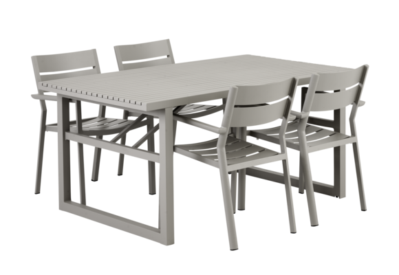 Stapelbarer Gartenstuhl | Delia | Khaki | Aluminium