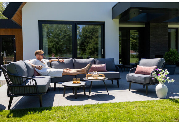 Ecklounge-Set | Isabel | Schwarz | Rope