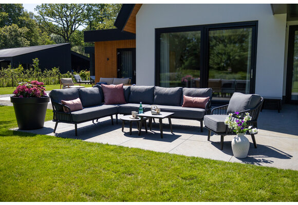 Ecklounge-Set | Isabel | Schwarz | Rope