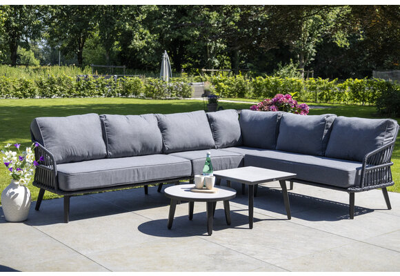 Ecklounge-Set | Isabel | Schwarz | Rope