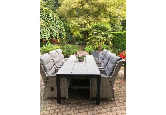 Gartentisch Limasol | 90x90cm | Polywood & Aluminium | Grau