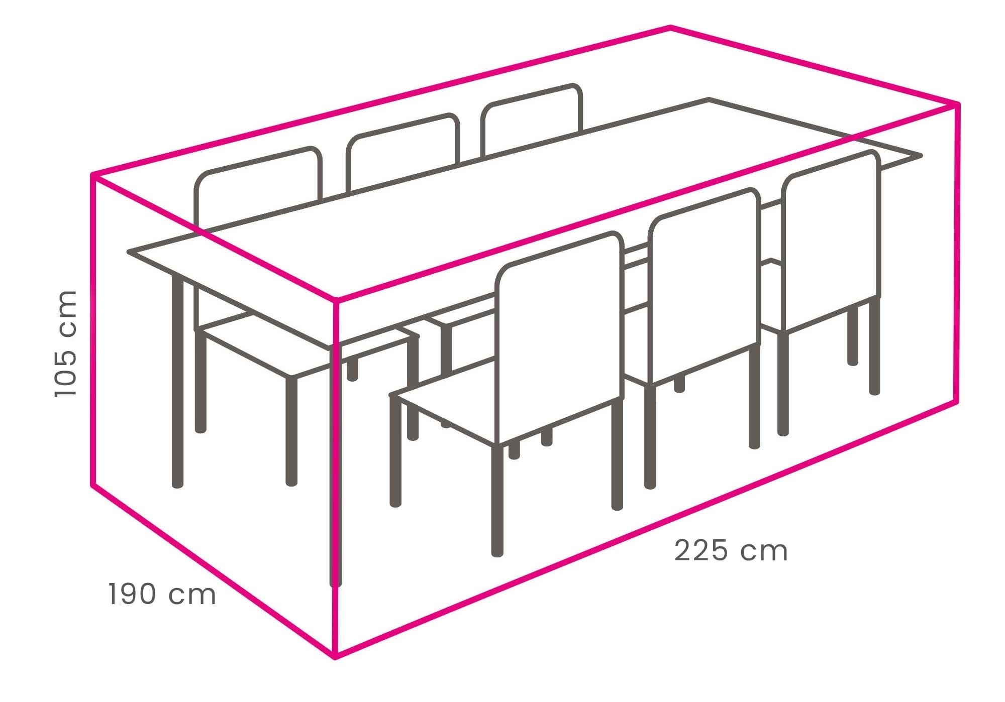 4 Jahreszeiten Gartenmöbel 7-teiliges Gartenset | 6 verstellbare Gartenstühle Dublin | Gartentisch Limasol 225 cm