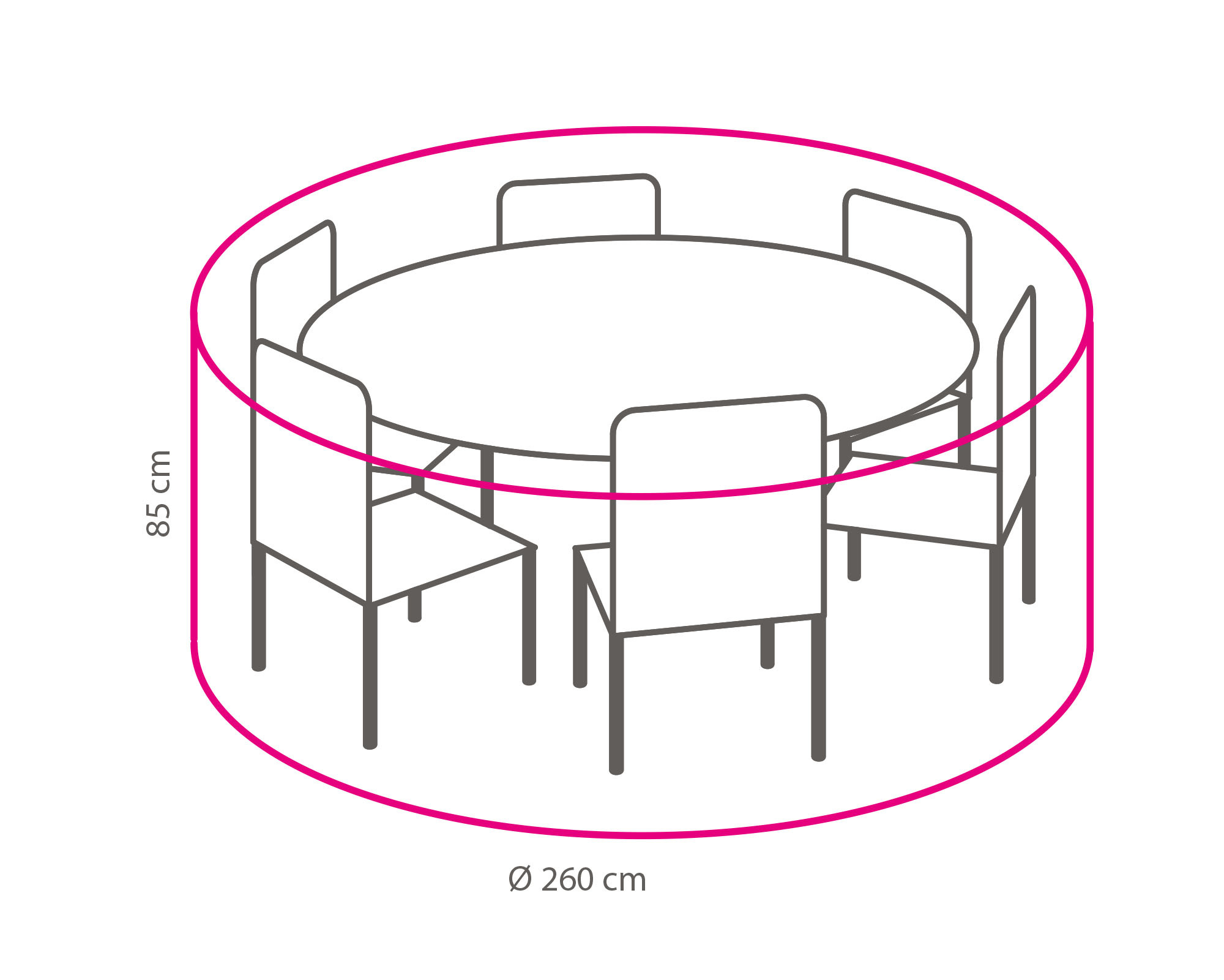 4 Jahreszeiten Gartenmöbel 5-teiliges Gartenset | 4 Dublin Gartenstühle | Limasol Gartentisch | ø 120 cm