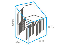 Schutzhülle für Stapelstühle 66 x 66 x 128 / 88 cm