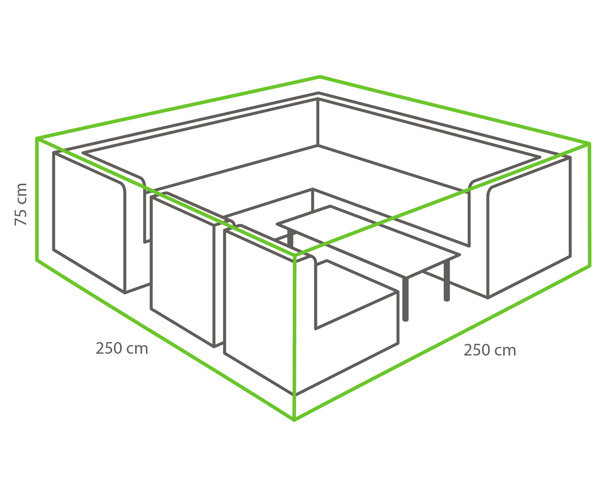 4 Jahreszeiten Gartenmöbel Sessel-Sofa Lounge-Set Bezano | 3-Sitzer | Mattschwarz / Creme | Aluminium