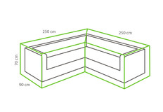 Lounge-Set Schutzhülle L-Form 250 cm / 90 x 250 cm / 90 x 70 cm