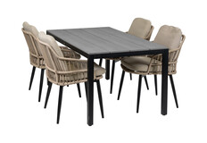 5-teiliges Garten-Set | 4 Isabel Stühle | Limasol Gartentisch | 160 cm