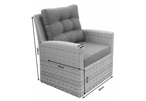 Lounge-Sessel Dublin | Mystic Grau | Rattan