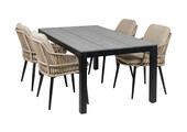 5-teiliges Garten-Set | 4 Isabel Stühle | Limasol Gartentisch | 180 cm