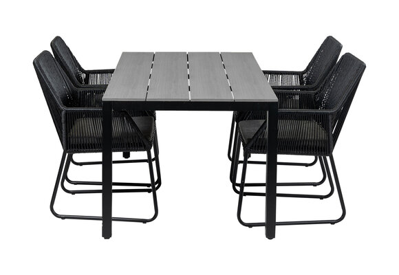 5-teiliges Gartenset | 4 Mona Gartenstühle |  Limasol Gartentisch 160 cm