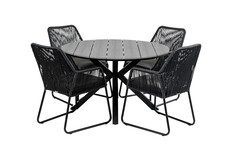 5-teiliges Gartenset | 4 Mona Gartenstühle  | Limasol Gartentisch | ø 120 cm