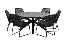 7-teiliges Gartenset | 6 Mona Gartenstühle  | Limasol Gartentisch | ø 150 cm
