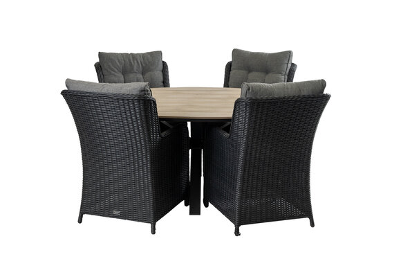 5-teiliges Gartenset | 4 Dublin Gartenstühle | Limasol Gartentisch | 180 cm | Oval