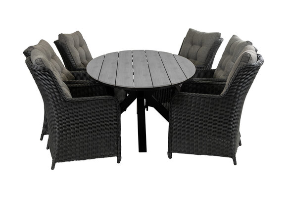 7-teiliges Gartenset | 6 Dublin Gartenstühle | Limasol Gartentisch | 220 cm | Oval