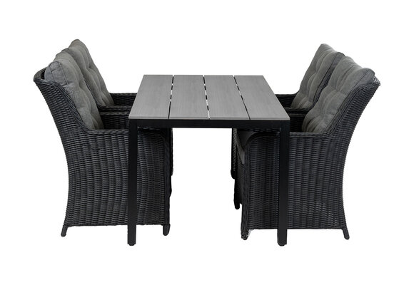 5-teiliges Gartenset | 4 Gartenstühle Dublin | Limasol Gartentisch | 160 oder 180 cm