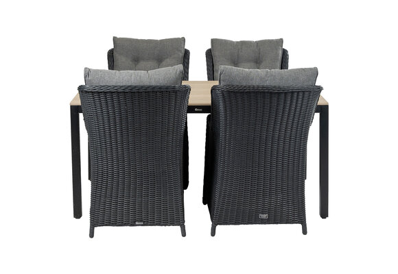 5-teiliges Gartenset | 4 Dublin Gartenstühle  | Limasol Gartentisch | 160 cm  oder 180 cm