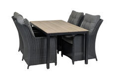 5-teiliges Gartenset | 4 Dublin Gartenstühle  | Limasol Gartentisch | 160 cm  oder 180 cm