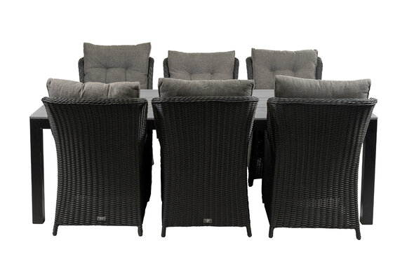 7-teiliges Gartenset | 6 Gartenstühle Dublin | Limasol Gartentisch | 225 cm