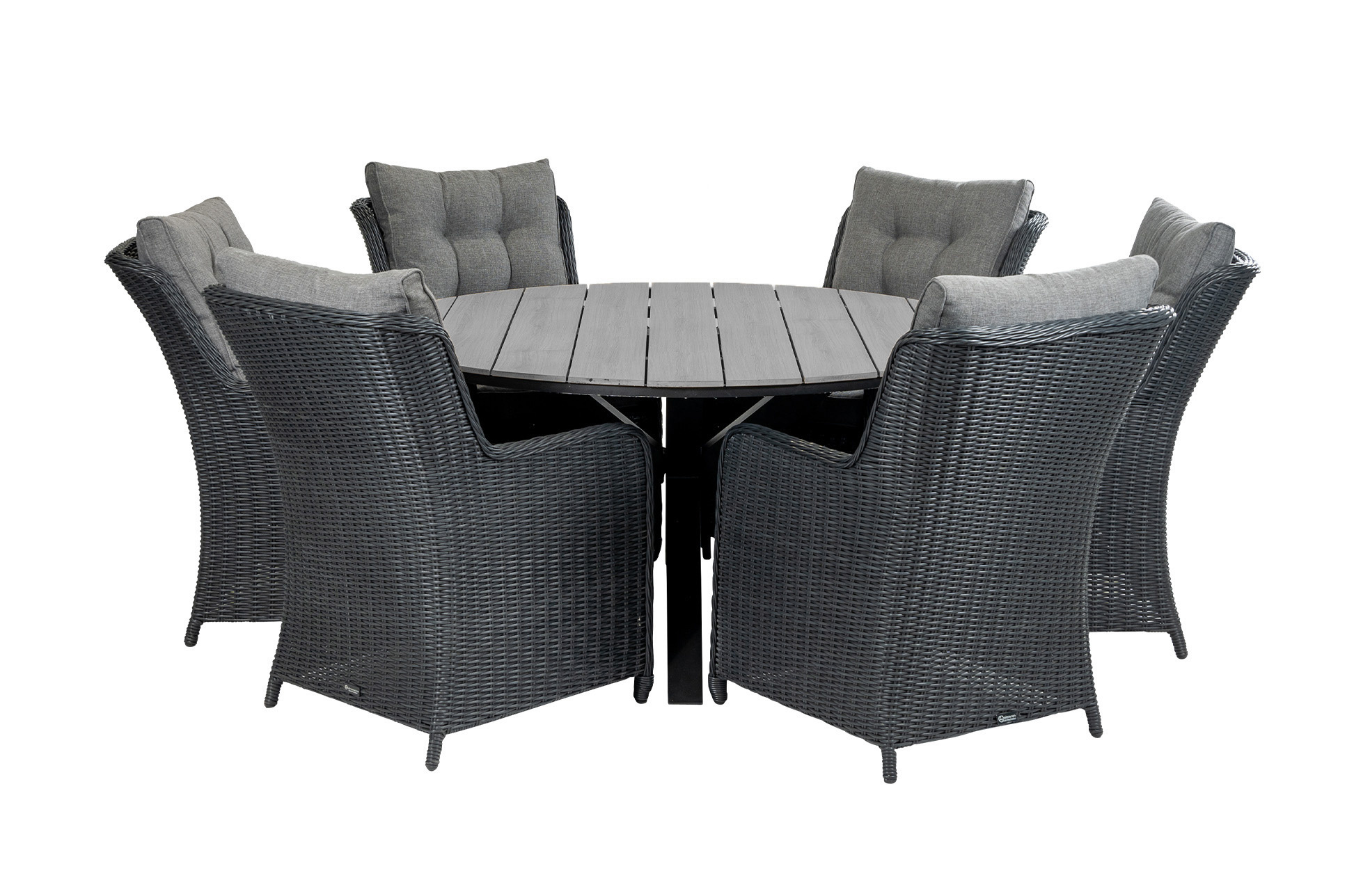 4 Jahreszeiten Gartenmöbel 7-teiliges Gartenset | 6 Dublin Gartenstühle | Limasol Gartentisch | ø 150 cm