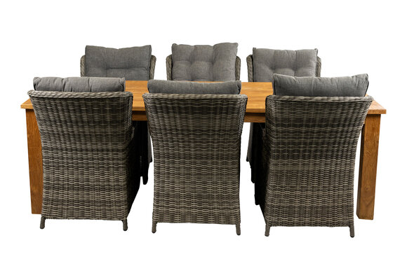 7-teiliges Gartenset | 6 Dublin Gartenstühle | Jakarta Gartentisch 240 cm