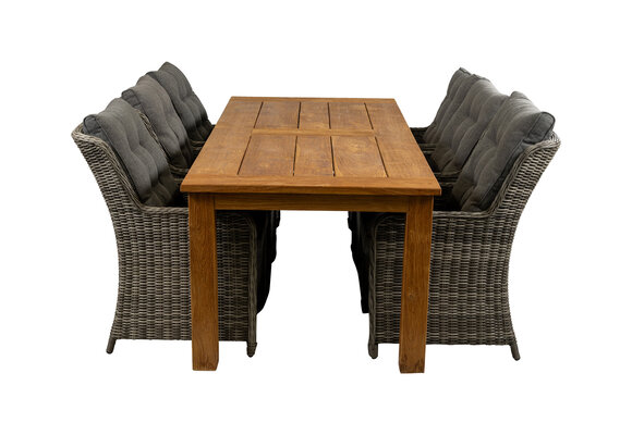 7-teiliges Gartenset | 6 Dublin Gartenstühle | Jakarta Gartentisch 240 cm