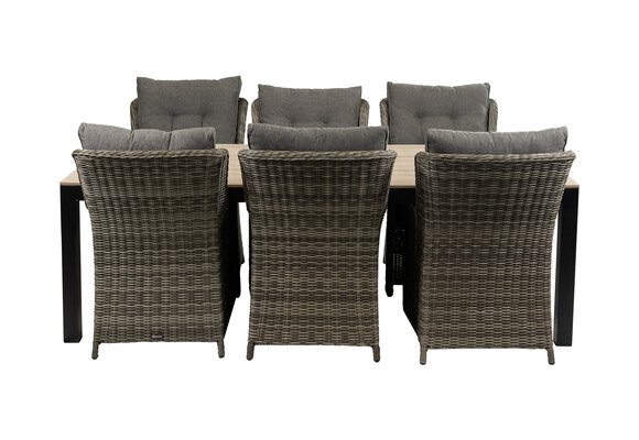 7-teiliges Gartenset | 6 Gartenstühle Dublin | Limasol Gartentisch | 225 cm