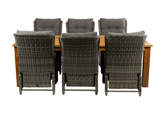 7-teiliges Gartenset | 6 verstellbare Stühle Dublin | Jakarta Gartentisch 240 cm