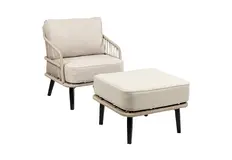 Loungesessel mit Hocker | Isabel | Sand