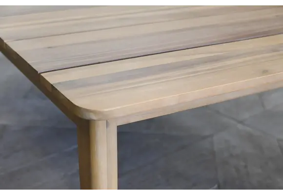 Sessel Lounge-Set Felline | 4 Lounge-Sessel mit Beistelltisch (120 x 60 cm) | Akazienholz & Sand