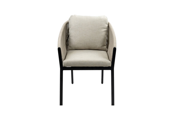 Stapelbarer Gartenstuhl Elvira | Schwarz & Beige