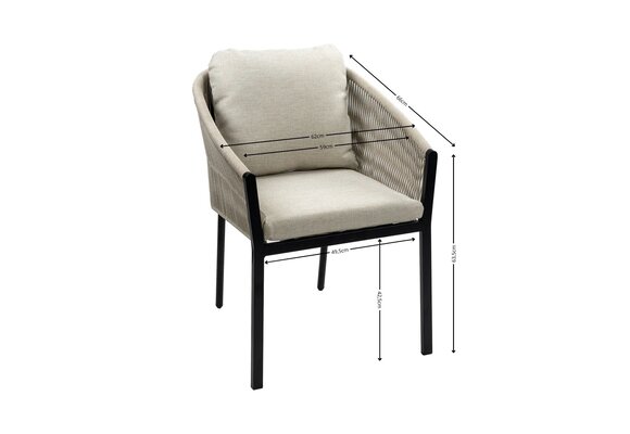 Stapelbarer Gartenstuhl Elvira | Schwarz & Beige