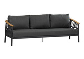 Loungesofa Capri | 3-Sitzer | Mattschwarz