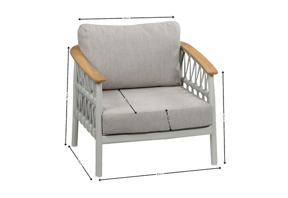 Lounge-Sessel Capri | Natur & Creme