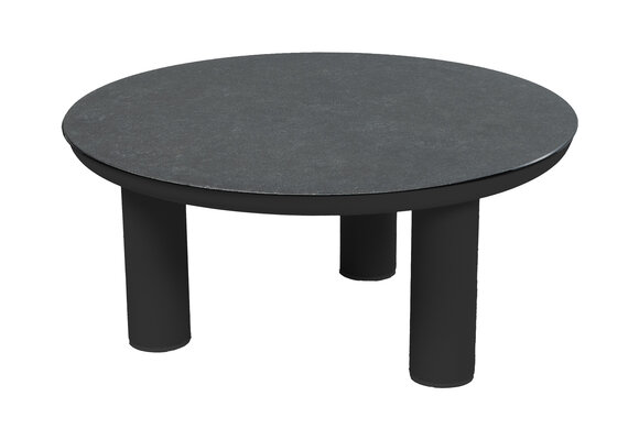 Loungetisch Capri | ø 80 cm | Mattschwarz & Grau