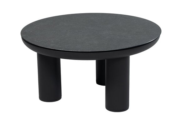 Loungetisch Capri | ø 60 cm | Mattschwarz & Grau | Aluminium