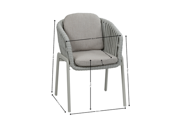 Dining Gartenstuhl Porto | Natur & Creme | Aluminium & Rope