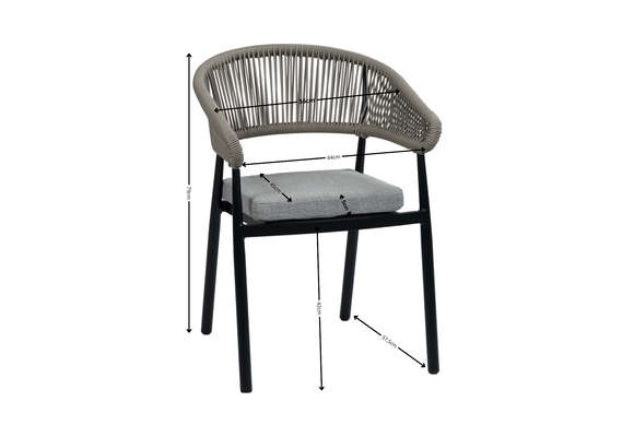 Stapelbarer Gartenstuhl Knokke | Schwarz & Camel