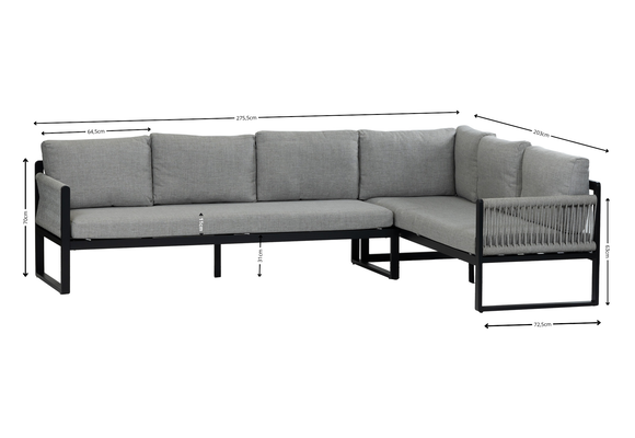 Ecklounge-Set Reims | Rechts | Schwarz & Sand