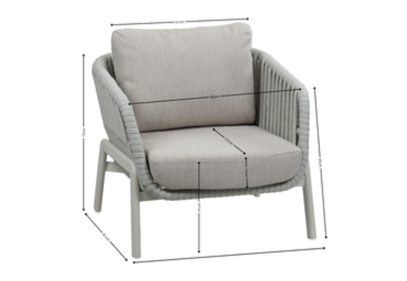 Sessel-Sofa Lounge-Set Porto | 3-Sitzer | Natürlich