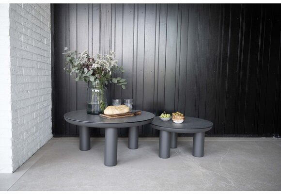 Sessel-Sofa Lounge-Set Capri | 3-Sitzer | Mattschwarz