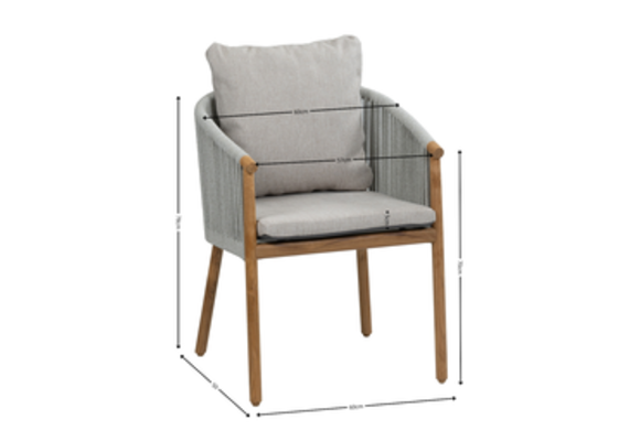 7-teiliges Garten-Set Es Vedra | 6 Es Vedra Gartenstühle | Gartentisch Es Vedra 220x100cm